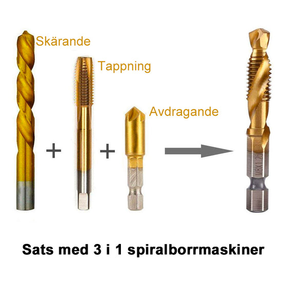 Borrsats för mjuk metall | Metrisk | 6 stycken