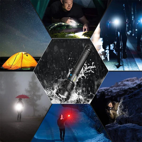 LED Uppladdningsbar Taktisk Laser Ficklampa