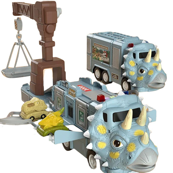🦖New Dinosaur Transforming Engineering Truck Toy Set with Lights and Music
