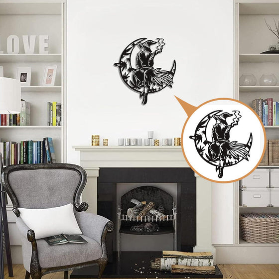 Häxväxt på den skära månens metallväggskonst