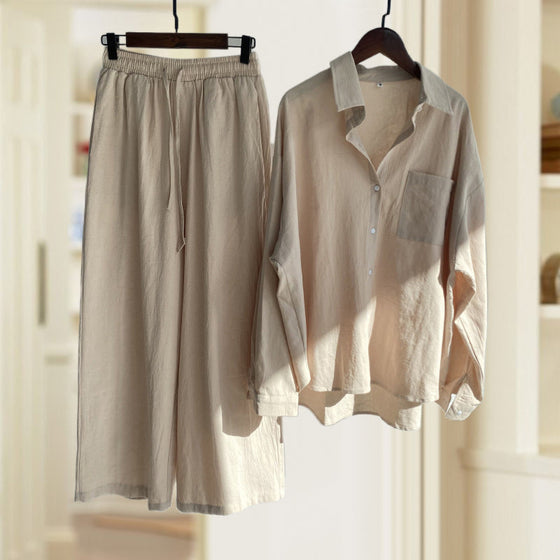 Vintage kostym i bomullslinne