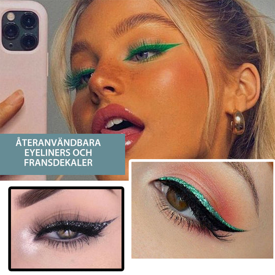 Återanvändbara eyeliner- och ögonfransklistermärken (4 par)