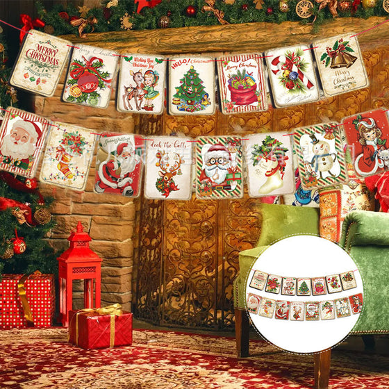 Glad Jul Eldstuga Banderoll