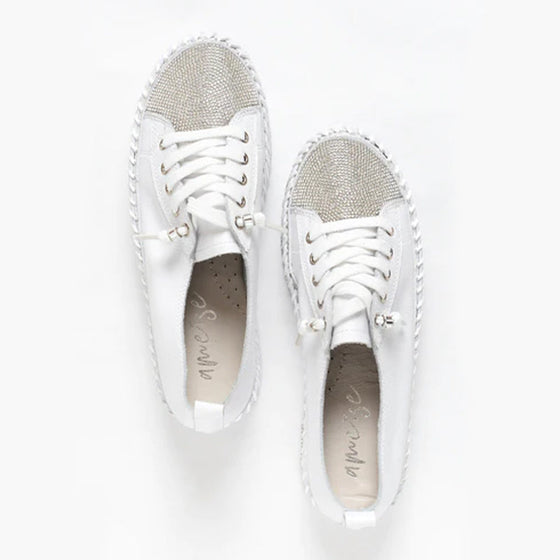 Diamantsneakers i silver