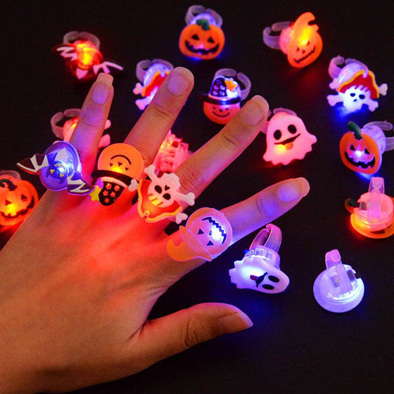 Halloween-glow ring och brosch
