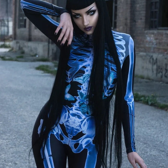Halloween Sexig Dödskalle Bodysuit