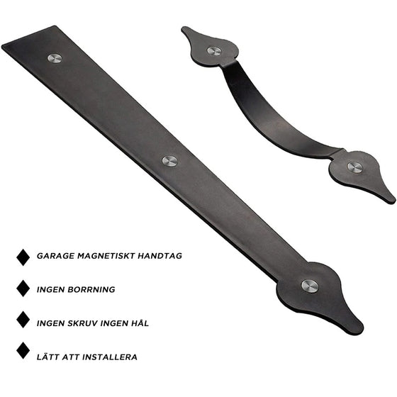 Dekorativt magnetiskt handtag och gångjärn för garageport