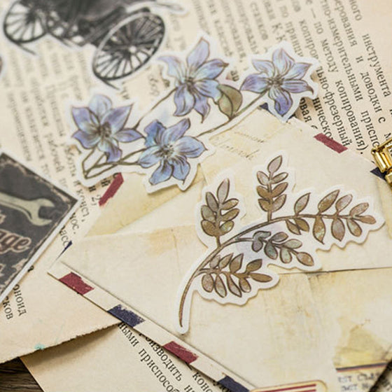 Set med klistermärken i Memory Garden-serien tillverkade av PET-material