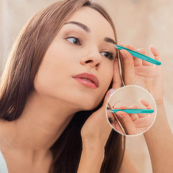 Mångsidigt set med pincett i rostfritt stål för ögonbryn.