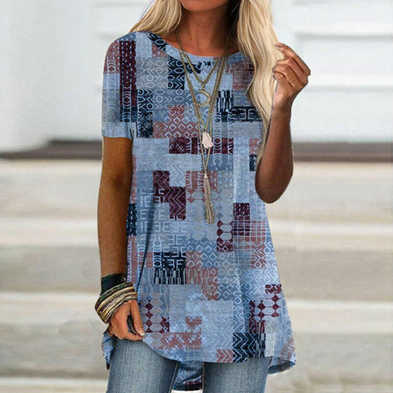 Kortärmad T-shirt med tryck