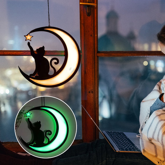 Månsvart kattdekorationer