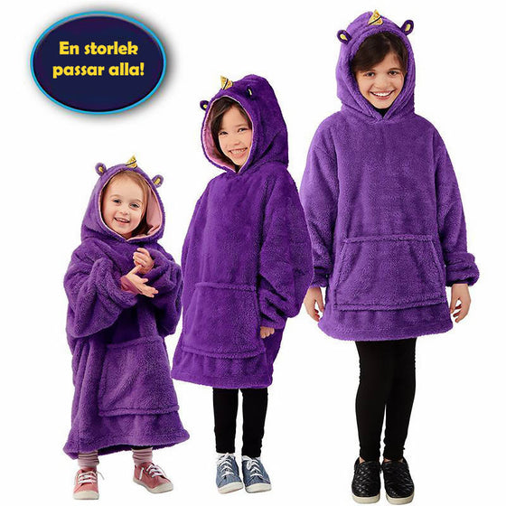 Filt Hoodie & Gosedjur för Barn (2 i 1)