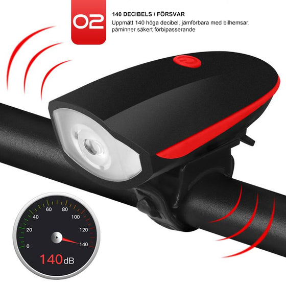 Cykel USB Laddningshorn Framljus