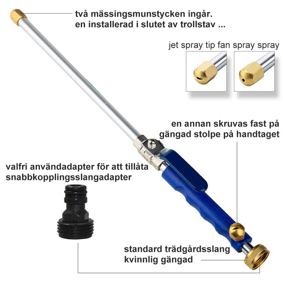 Högtrycksvattenslang med munstycke