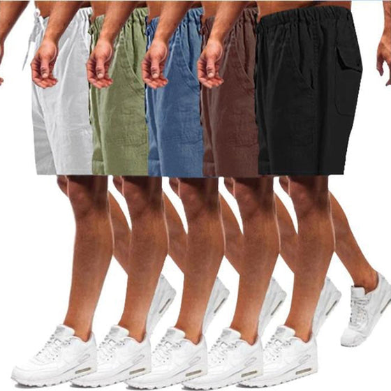 Casual shorts i linne för män