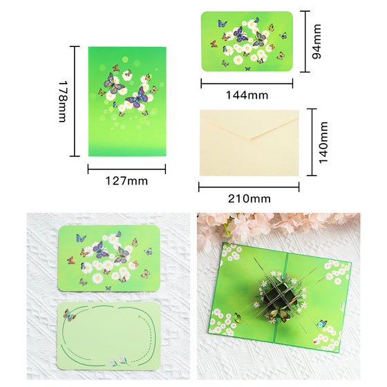 Färgglada fjärilar popup-kort