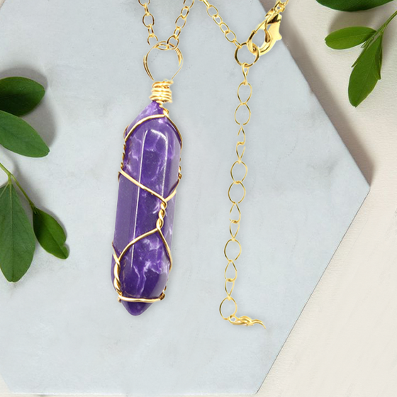 Hexagonal kristalltrådshänge