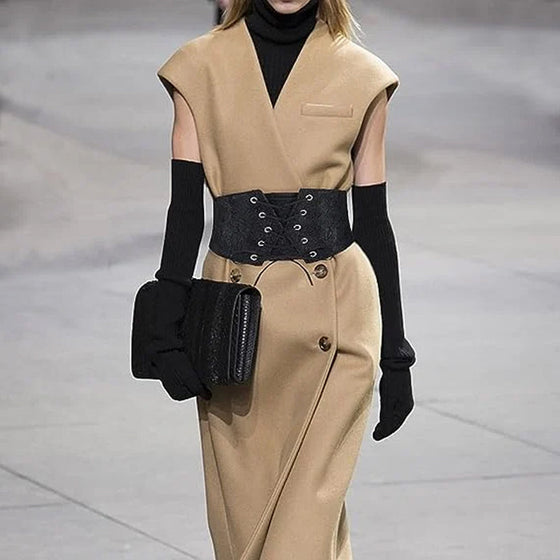 Elastisk stretch-korsett midjebälte för kvinnor