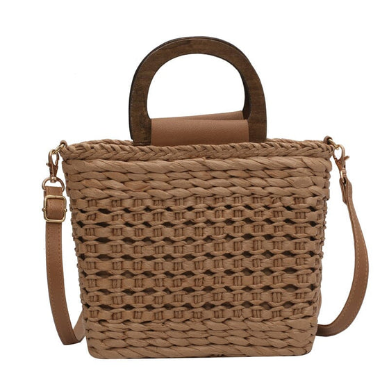 Flätad strandväska för kvinnor