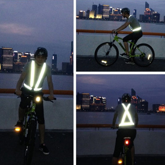 Fluorescerande grön, justerbar reflexväst i stretch