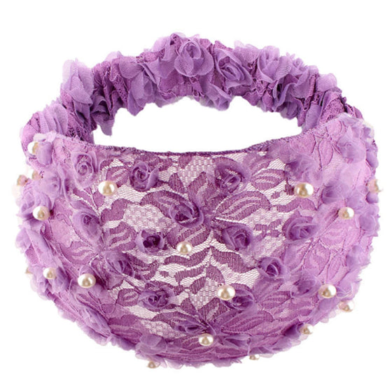 Women's Knitted Pearl Bandana Elastic Headband