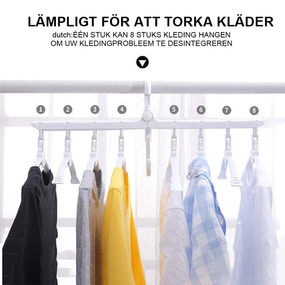 8 i 1 Multifunktionell Hopfällbar Hängare för Platsbesparing