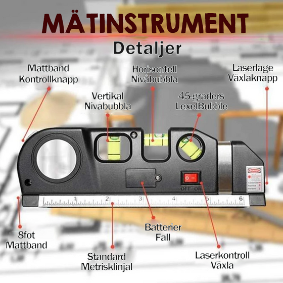 Multifunktionell Laser Vattenpass