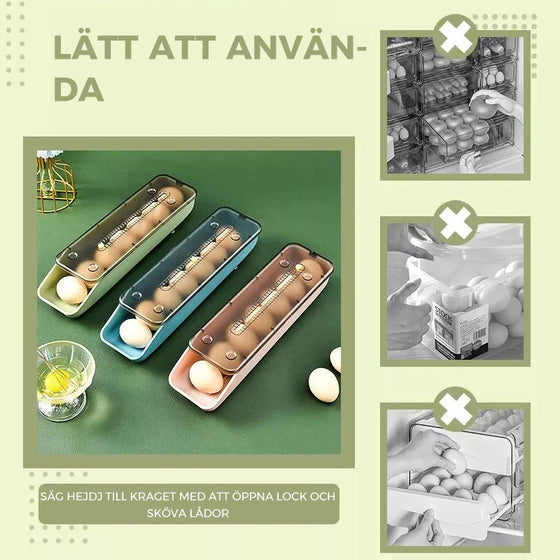 Säker glidbar äggförvaringslåda