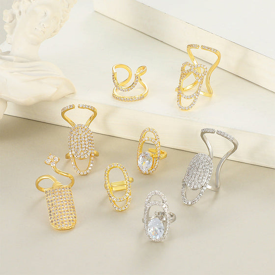 Geometrisk diamant öppen nagelring