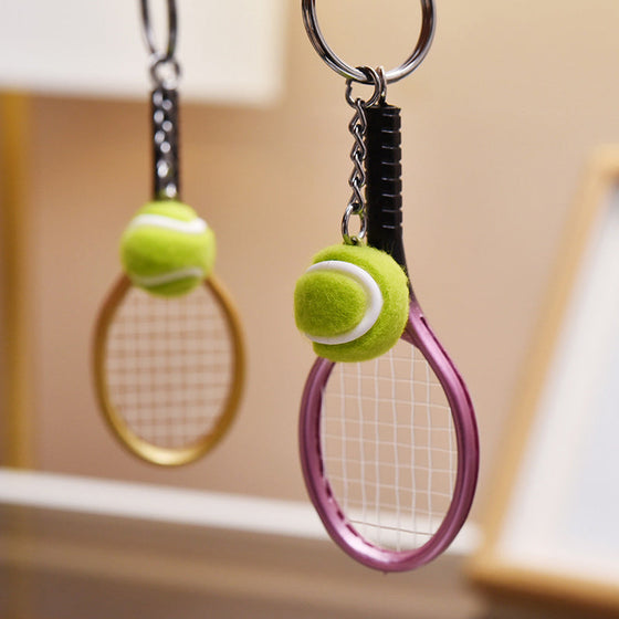 Nyckelring med minitennisracket