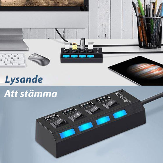 USB-hub med flera portar och hög hastighet