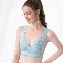 Trådlös push up-bh i spets