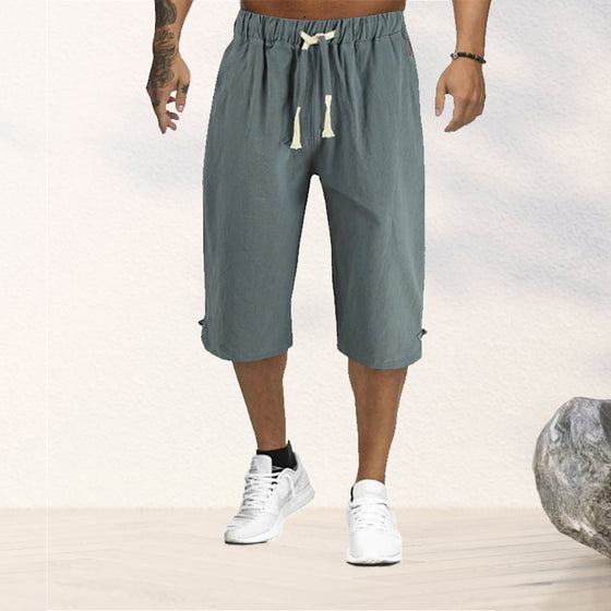 Fempunktsshorts i bomull och linne