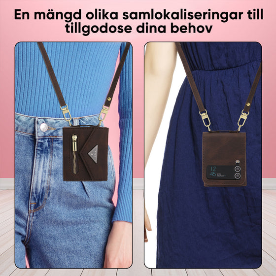 Vikbart telefonfodral med förvaring