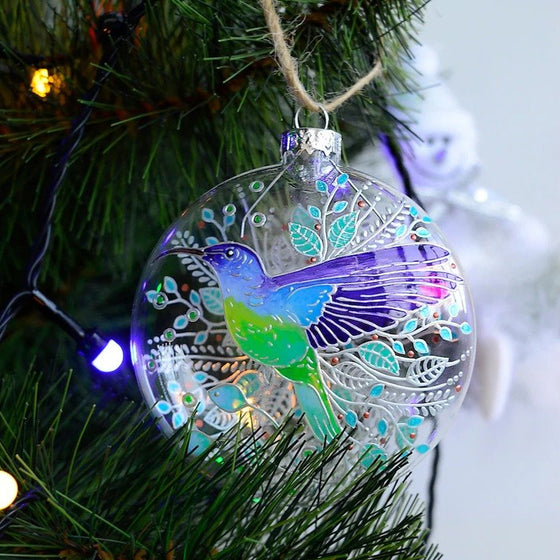 Fågel i Genomskinlig Julgranbubbel