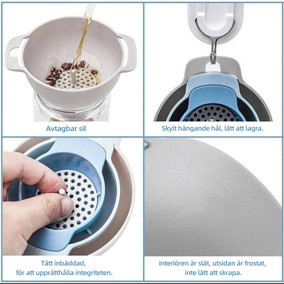 4 delad trattuppsättning med sil