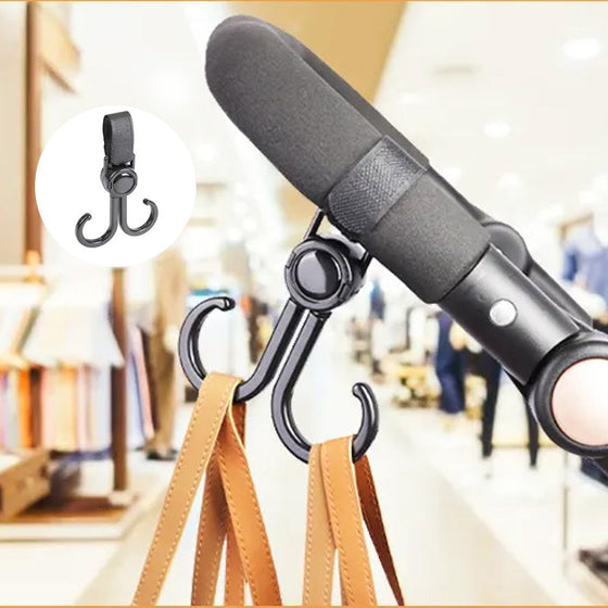 Barnvagnskrokar för att hänga skötväskor