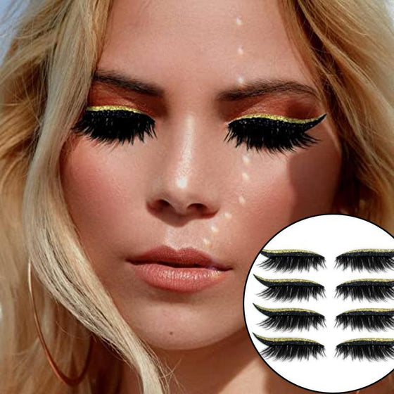 Återanvändbara eyeliner- och ögonfransklistermärken (4 par)