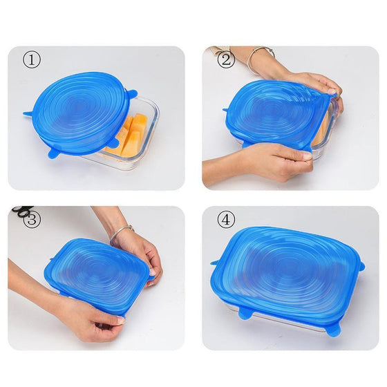 Silikonlock för matlådor, (6 st)