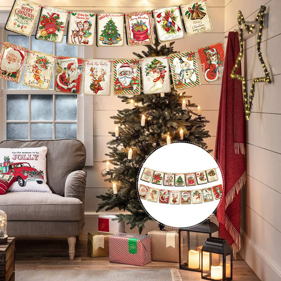 Glad Jul Eldstuga Banderoll