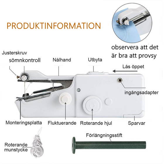 Lyckrea ™ Mini Bärbar Symaskin