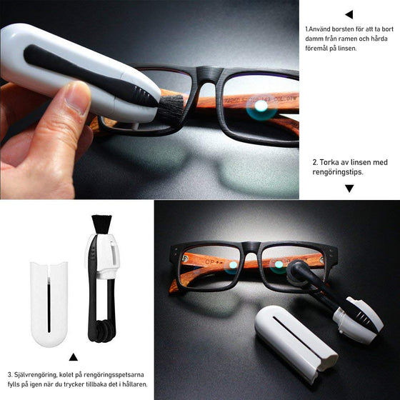 Bekvämt bärbart rengöringsverktyg för glasögon