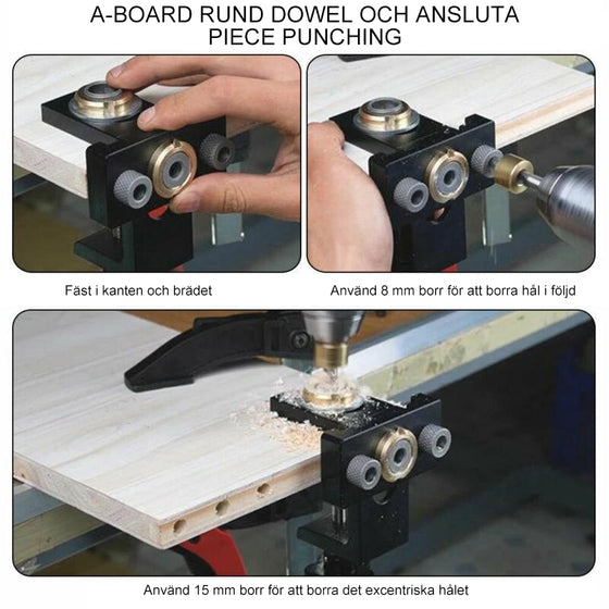 3 i 1 Justerbara verktyg för träborrningssökare