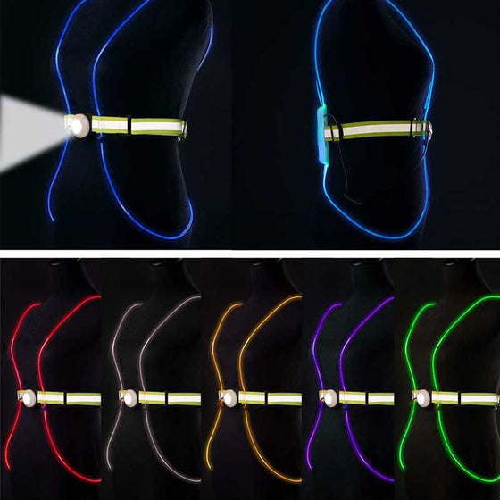 Flerfärgad upplyst reflekterande rem