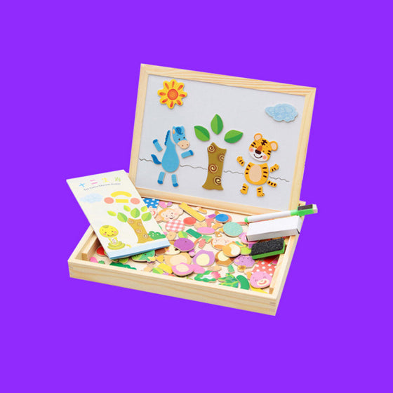 Magnetisk djurpussel ritbord