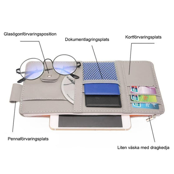 Allt-i-ett bilsolskyddsorganisator