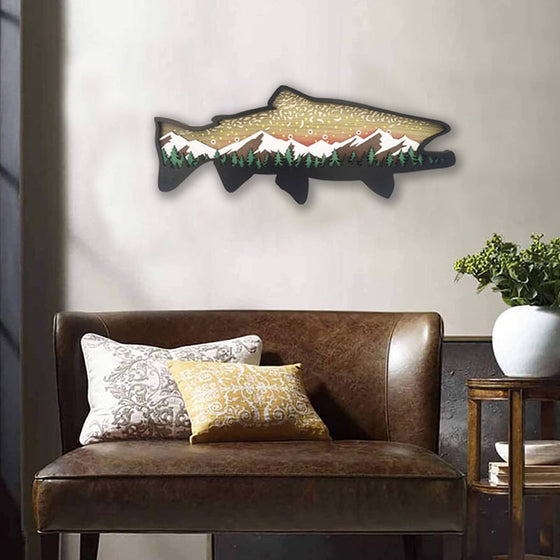 Trä öring konst landskap väggdekor