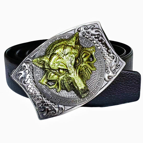 Modepunk bälte i äkta läder för män