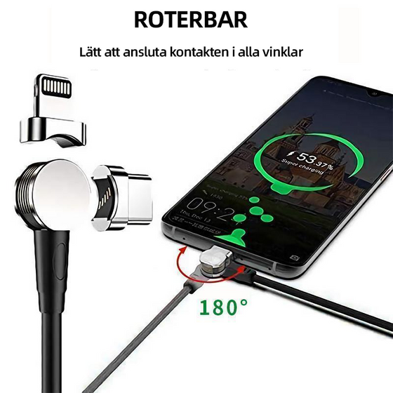 Magnetisk laddning sladd  180 graders rotation