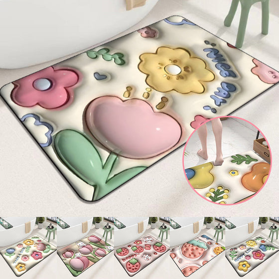 3D-absorberande silikon lera badrumsgolvmatta